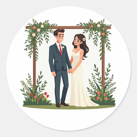 の結婚お祝いシール ラウンドシール (正面)