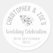 の結婚お祝いパーティークラシックラウンドステッカー ラウンドシール (正面)