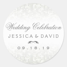 の結婚お祝いラウンド名&日付ステッカー ラウンドシール