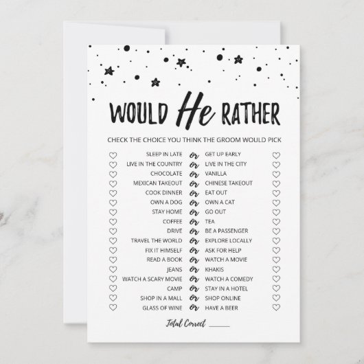 の結婚か、彼はかなり編集可能なゲームカード 招待状 (正面)