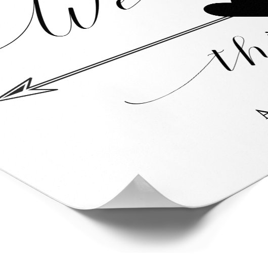 の結婚この方法のスクリプエレガントト方向記号 ポスター (角)