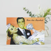 の結婚するヴィンテージレトロ 招待状 (スタンド正面)