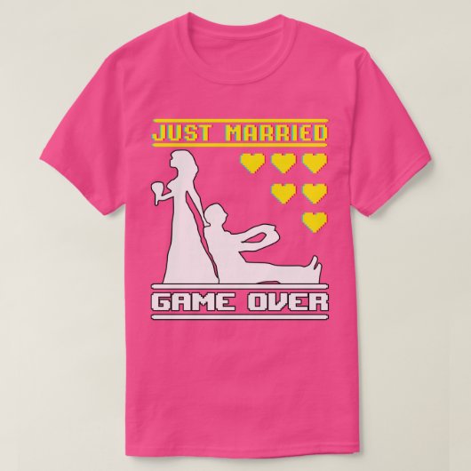の結婚たった今結婚しましたゲーム Tシャツ (デザイン正面)
