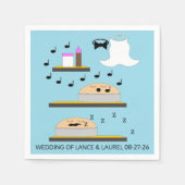 の結婚つや消し前のケーキ スタンダードカクテルナプキン (正面)