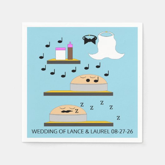 の結婚つや消し前のケーキ スタンダードカクテルナプキン (正面)