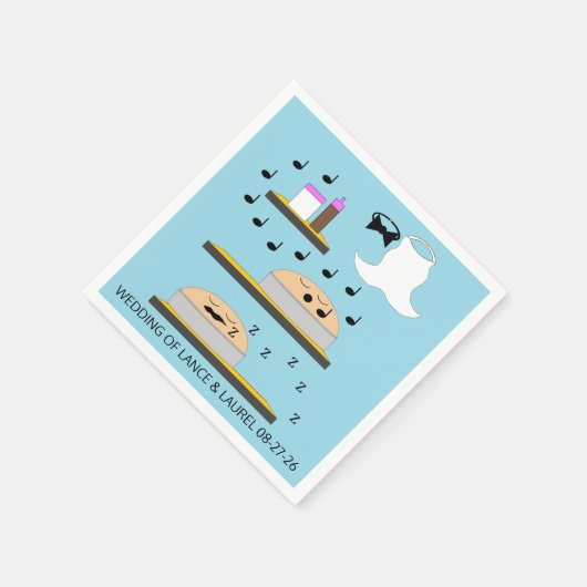 の結婚つや消し前のケーキ スタンダードカクテルナプキン (角)