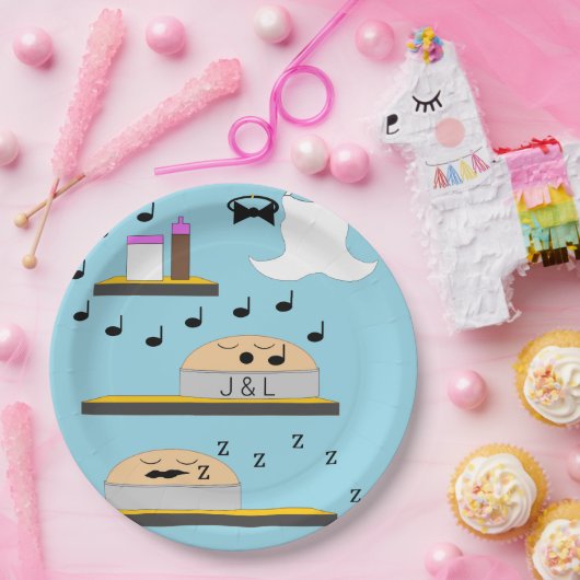 の結婚つや消し前のケーキ ペーパープレート (パーティー)