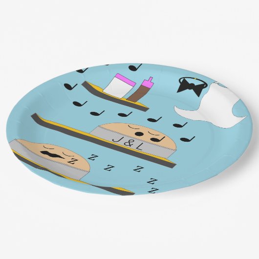 の結婚つや消し前のケーキ ペーパープレート (アングル)