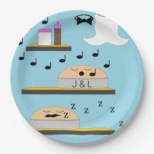 の結婚つや消し前のケーキ ペーパープレート (正面)