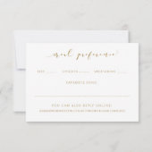 の結婚つる植物の食事の選択と歌の緑の金ゴールド 出欠カード (裏面)