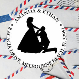 の結婚ひざまずく男性テーマ セルフインキングスタンプ