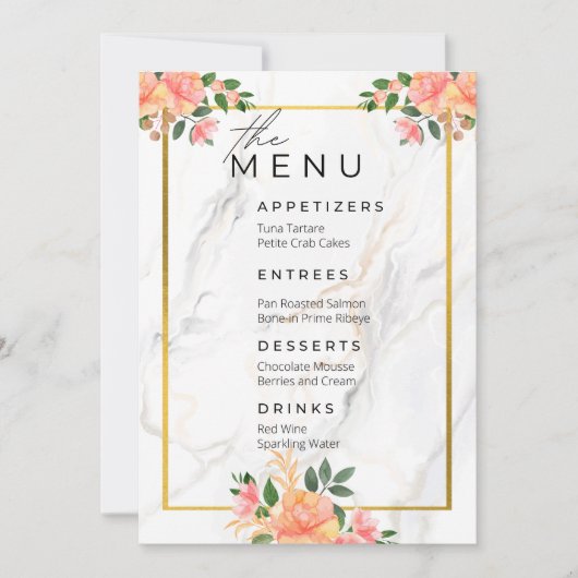 の結婚ひな形：メニュー 招待状 (正面)