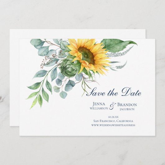 の結婚ひまわりスクリプト日付の保存 セーブザデート (正面/裏面)