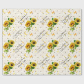 の結婚ひまわり祝い – 名前の追加 ラッピングペーパー (フラット)