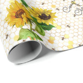 の結婚ひまわり祝い – 名前の追加 ラッピングペーパー (ロールコーナー)