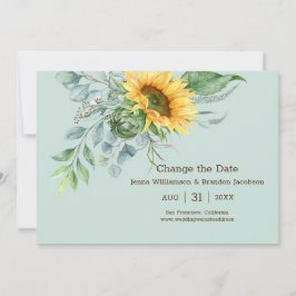 の結婚ひまわり素朴が緑の日付を変更 セーブザデート