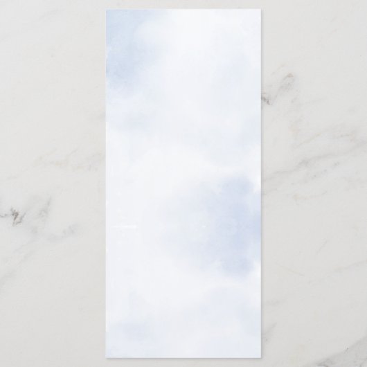 の結婚ほこりっぽい青い水の色のアイボリー花ディナー メニュー (裏面)