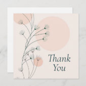 の結婚またはシャワーサンキューカード 招待状 (正面/裏面)