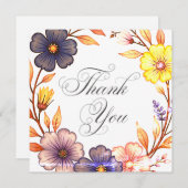 の結婚またはシャワーサンキューカード 招待状 (正面/裏面)