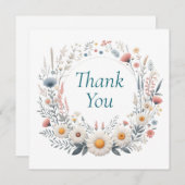 の結婚またはシャワーサンキューカード 招待状 (正面/裏面)