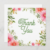 の結婚またはシャワーサンキューカード 招待状 (正面/裏面)