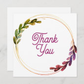 の結婚またはシャワーサンキューカード 招待状 (正面/裏面)