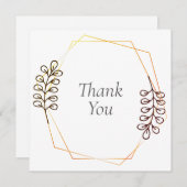 の結婚またはシャワーサンキューカード 招待状 (正面/裏面)