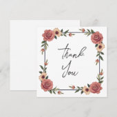 の結婚またはシャワーサンキューカード 招待状 (正面/裏面)