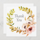 の結婚またはシャワーサンキューカード 招待状 (正面/裏面)