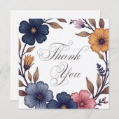 の結婚またはシャワーサンキューカード 招待状 (正面/裏面)