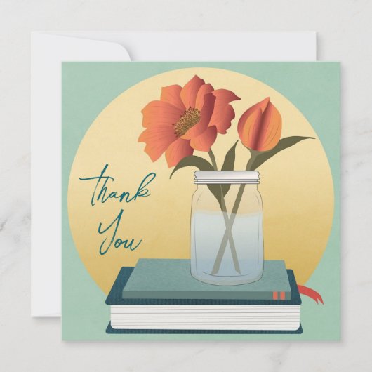 の結婚またはシャワーサンキューカード 招待状 (正面)