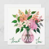 の結婚またはシャワーサンキューカード 招待状 (正面/裏面)