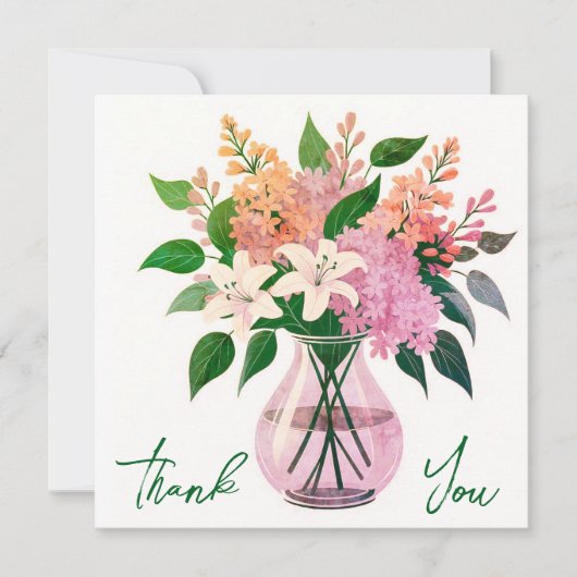 の結婚またはシャワーサンキューカード 招待状 (正面)