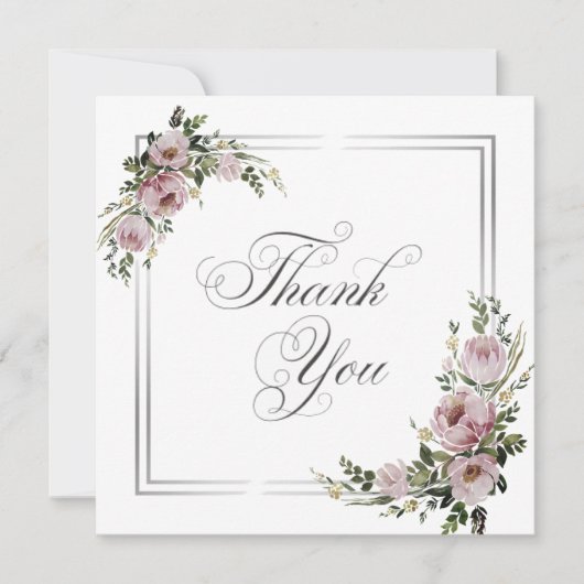 の結婚またはシャワーサンキューカード 招待状 (正面)