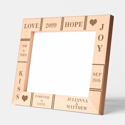 の結婚または周年記念カスタム文字 レーザー彫刻フレーム (左)