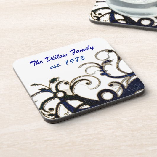 の結婚または周年記念コースターテンプレート コースター (左側)