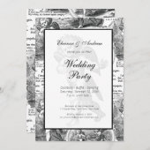 の結婚または婚約ヴィンテージキュピッドフランスのトイル 招待状 (正面/裏面)