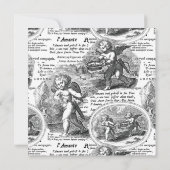 の結婚または婚約ヴィンテージキュピッドフランスのトイル 招待状 (裏面)