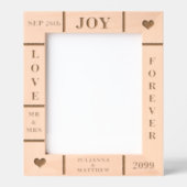 の結婚または記念日のカスタム文字Vert 8x10 レーザー彫刻フレーム (正面)