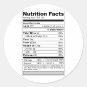 の結婚または記念日の甘い栄養おもしろいラベル ラウンドシール (正面)