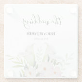 の結婚やさしい白いカラリリーバラ水色S ガラスコースター (裏面)