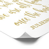 の結婚ようこそ座席の選択金ゴールドグリッター標識 ポスター (角)