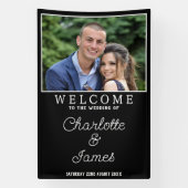 の結婚ようこそ看板カップル写真の垂直バナー 横断幕 (縦)