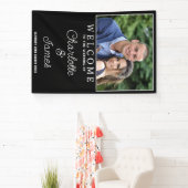 の結婚ようこそ看板カップル写真の垂直バナー 横断幕 (インサイチュ)