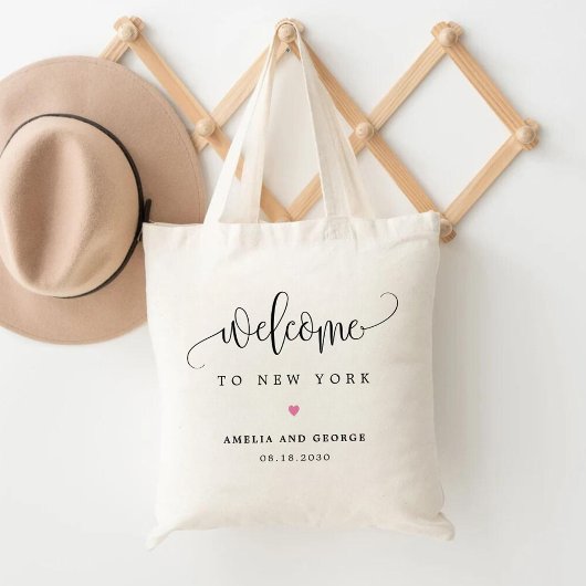の結婚ようこそ編集可能な色の美しい書道 トートバッグ