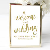 の結婚ようこそ金ゴールドグリッター8x10サイン ポスター