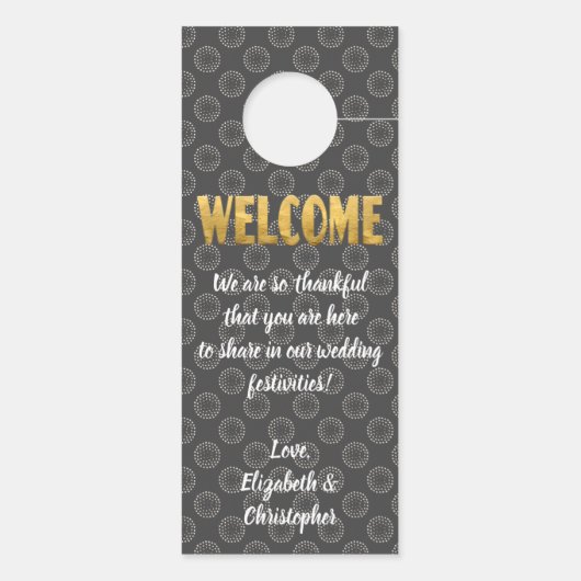 の結婚ようこそ金ゴールドグレー白を邪魔しない ドアノブサイン (裏面)