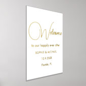 の結婚ようこそ金ゴールド白 箔ポスター (レイダウン)