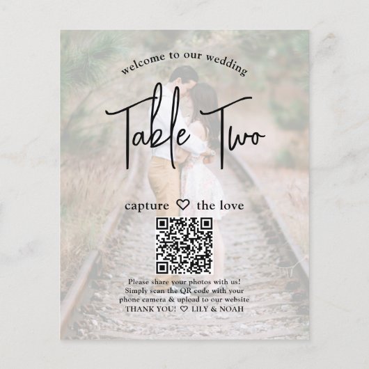 の結婚ようこそ2の写真とウェブサイトQRテーブル番号 (裏面)