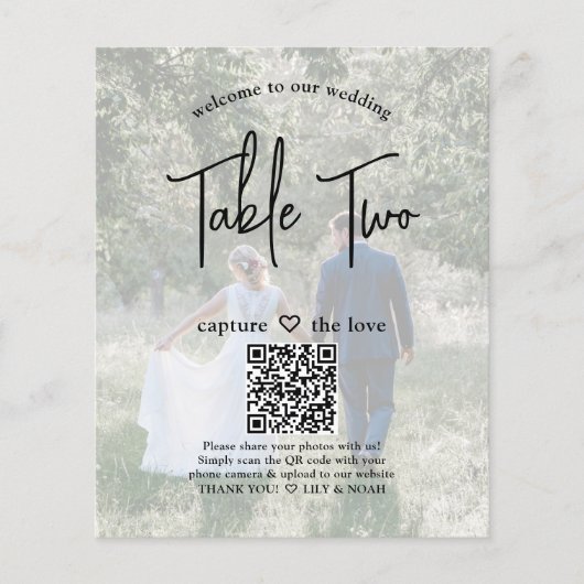 の結婚ようこそ2の写真とウェブサイトQRテーブル番号 (正面)